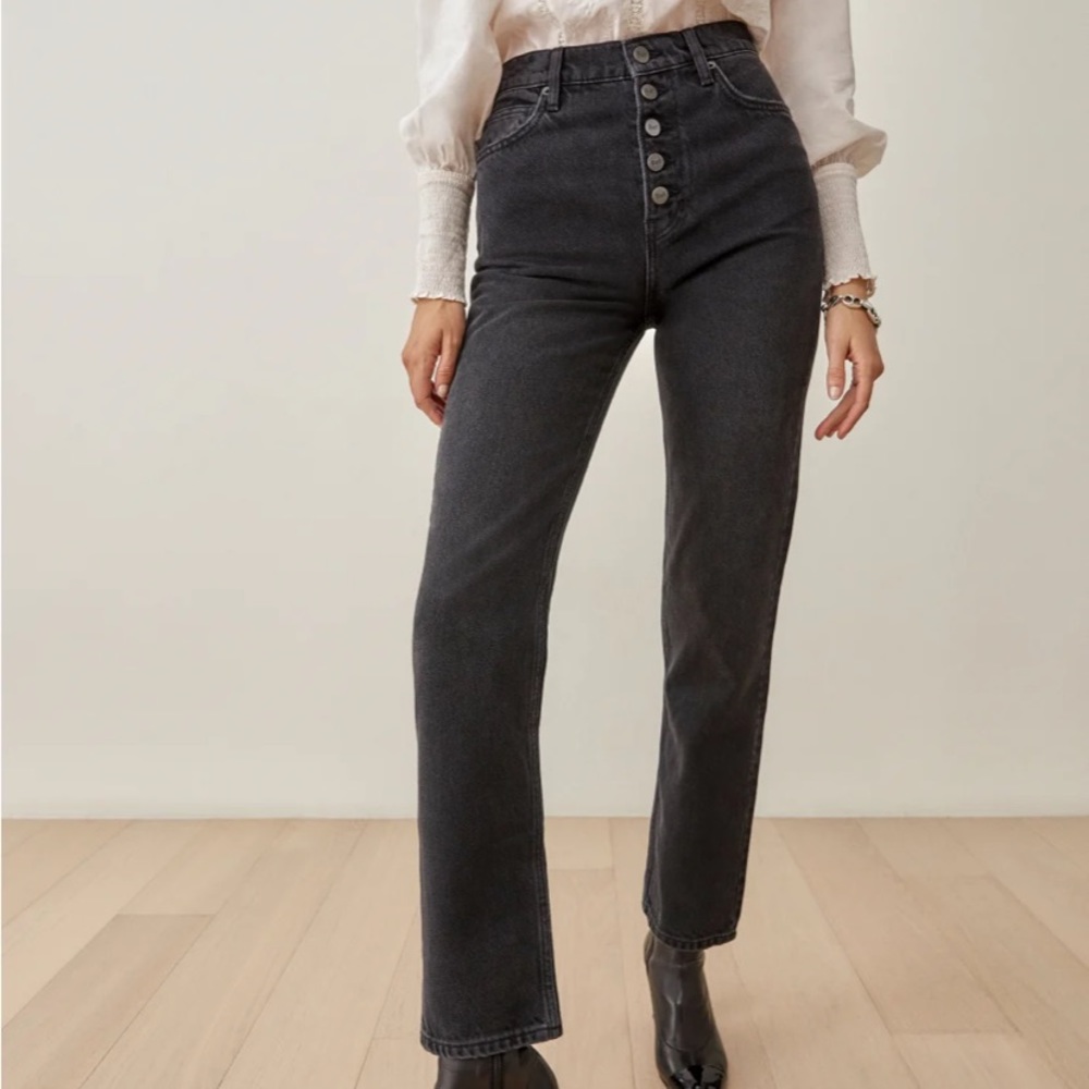 Reformation Cynthia Button Fly High Rise Jeans